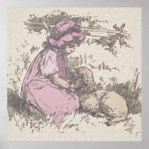 Póster Mary Had a Little Lamb Nursery Rhyme