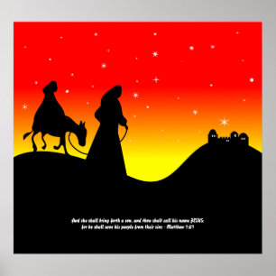 Póster Mary & Joseph, Bible Scripture Verse