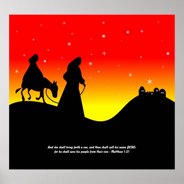 Póster Mary & Joseph, Bible Scripture Verse (Frente)