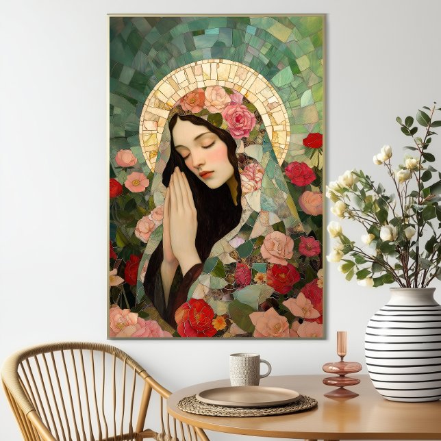 Póster Mary Magdalene Floral Roses Mosaic Art (Subido por el creador)