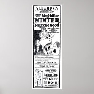 Póster Mary Miles Minter 1920 poster de películas antigua