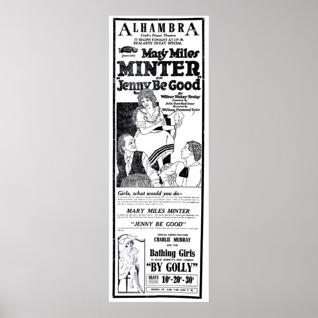 Póster Mary Miles Minter 1920 poster de películas antigua (Frente)