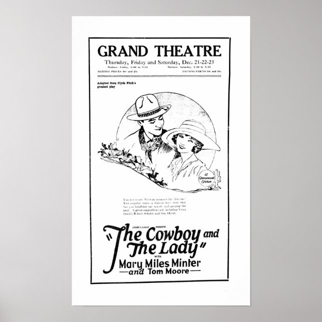 Póster Mary Miles Minter 1922 poster de películas antigua (Frente)