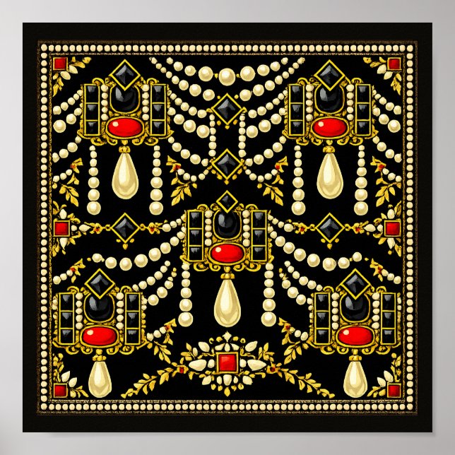 Póster Mary Queen of Scots Jewells Inspired Design  (Frente)