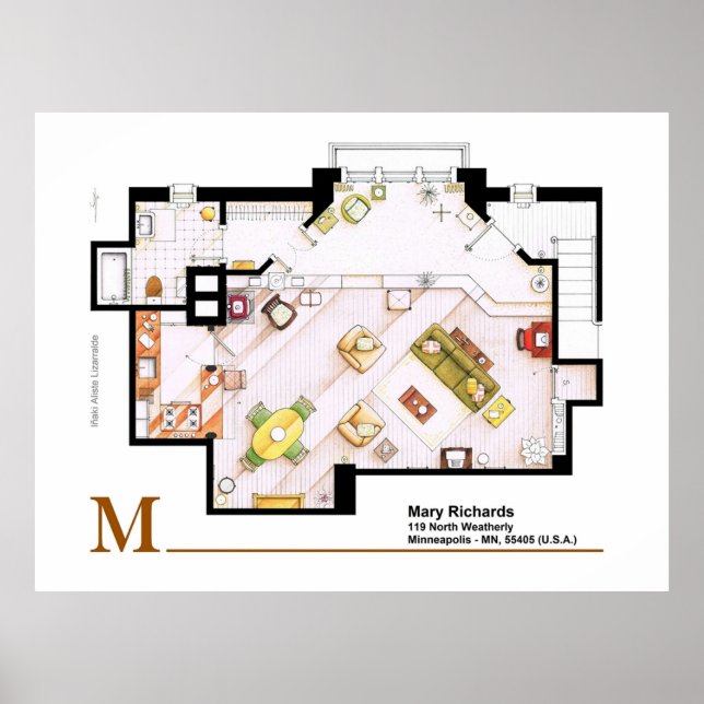 Póster Mary Richards apt de Mary Tyler Moore Show (Frente)