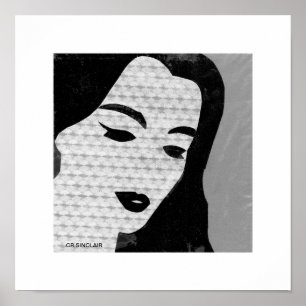 Póster Mary the MODERN (gris) de CR SINCLAIR