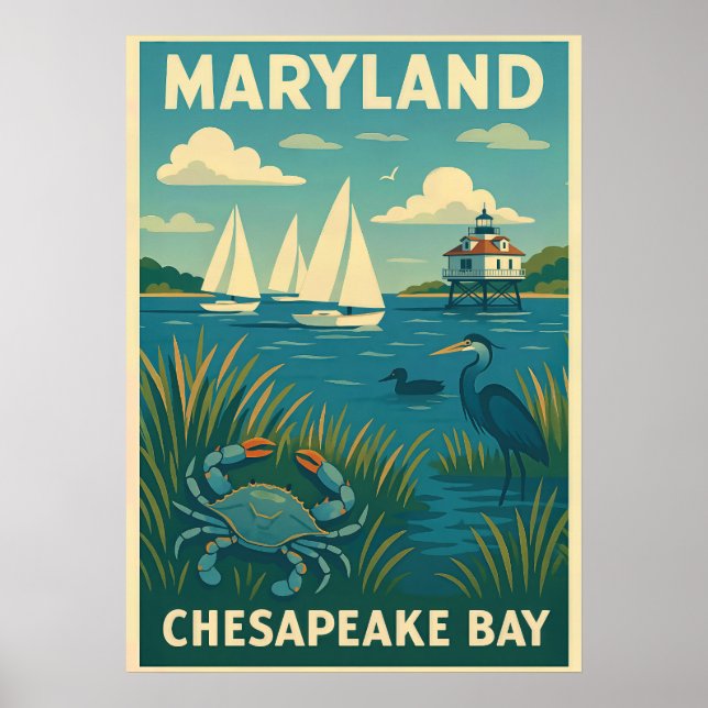 Póster Maryland Chesapeake Bay V01 (Frente)