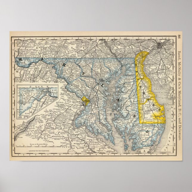 Póster Maryland, DC y Delaware (Frente)