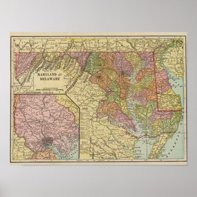 Póster Maryland, Delaware (Frente)