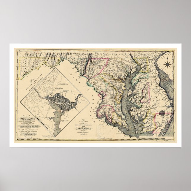 Póster Maryland Detailed Map 1795 (Frente)
