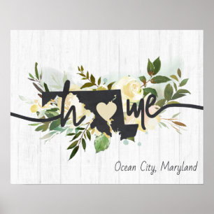 Póster Maryland Estado Personalizado Tu Ciudad Hogareña R