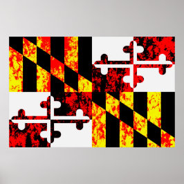 Póster Maryland State Flag Pop Art
