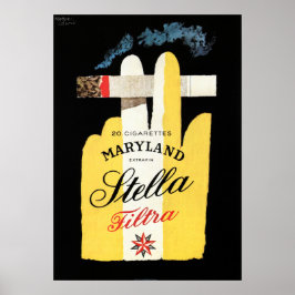 Póster MaryLAND Stella Filtro Cigarrillos Anuncio de cose