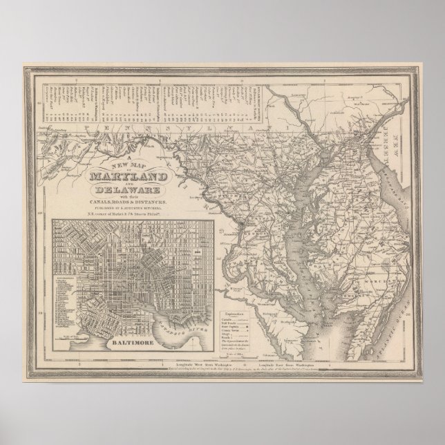 Póster Maryland y Delaware (Frente)