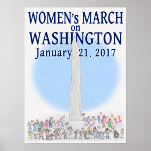 Póster Marzo de las mujeres en Washington - por la perla