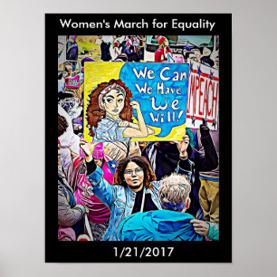 Póster Marzo de las mujeres para el poster de la igualdad