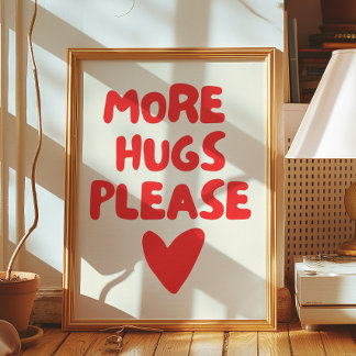Póster Más abrazos por favor Wall Art | Poster de decorad