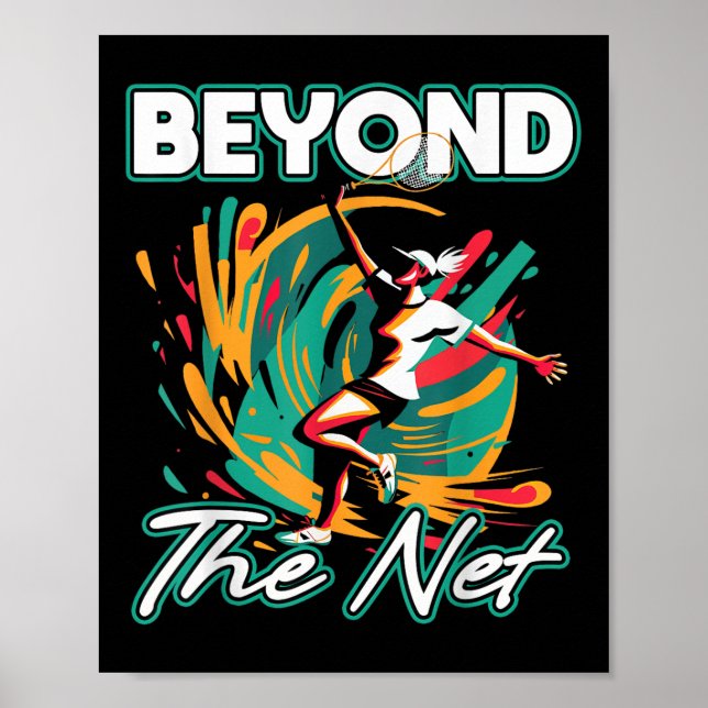 Póster Más allá del Net Badminton Player Athletic Leisure (Frente)