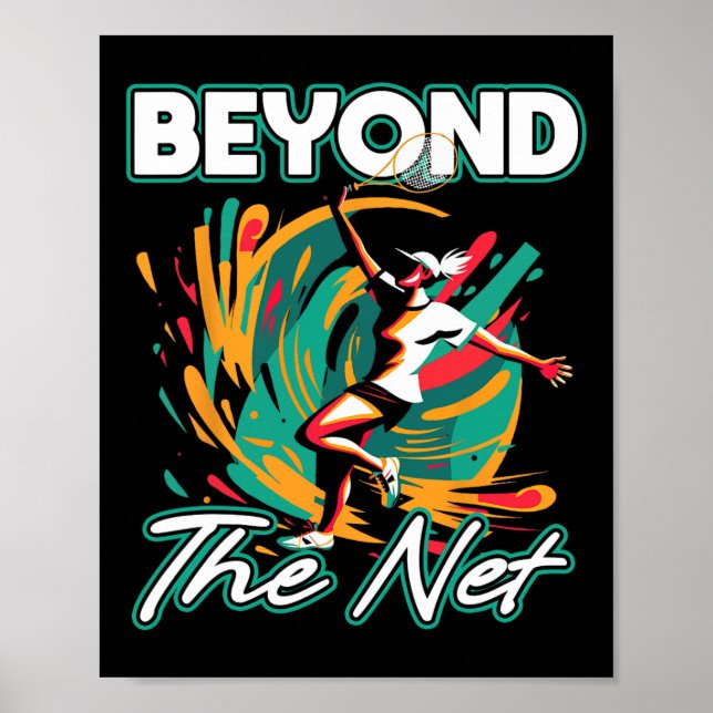 Póster Más allá del Net Badminton Player Athletic Leisure (Frente)