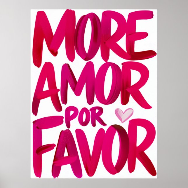 Póster Más amor por favor (Frente)