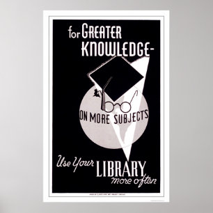 Póster Más biblioteca del conocimiento WPA 1940