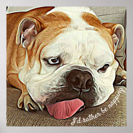 Póster Más bien estar dando cabezazos al bulldog somnolie