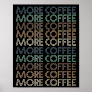 Póster más café vintage colorido café amante texto