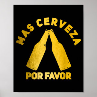 Póster Más cerveza por favor cinco de mayo día del padre