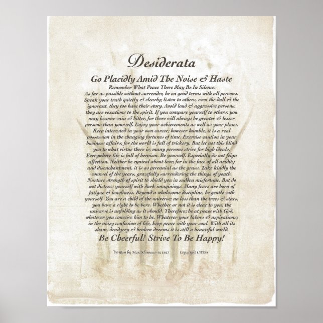 Póster Más de 11x14 Poster de Desiderata en los illies po (Frente)