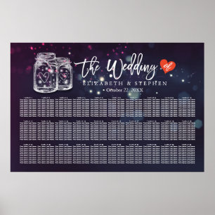 Póster Más de 30 Tablas Boda Gráfico de asientos Mason Ja