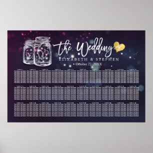 Póster Más de 30 Tablas Boda Gráfico de asientos Mason Ja