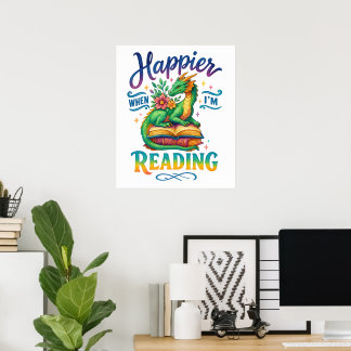 Póster Más feliz cuando estoy leyendo