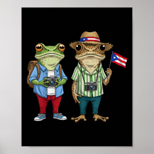 Póster Más fotos Bandera Ricana Puerto Rico Funny Sapo Co
