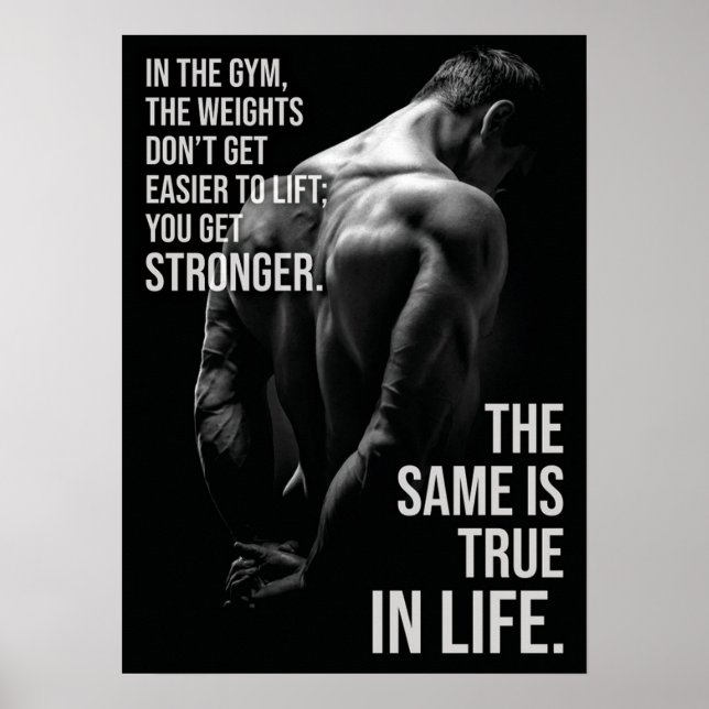Póster Más fuerte - Gimnasio y motivación de la vida (Frente)