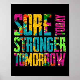 Póster Más fuerte hoy mañana entrenamiento motivacional