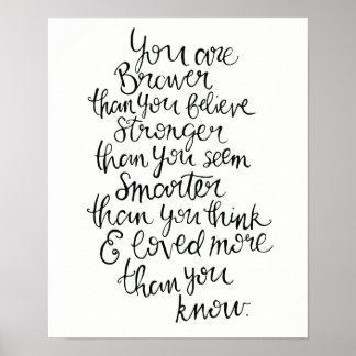 Póster Más Fuerte, Más Inteligente, Más Valiente & Amado