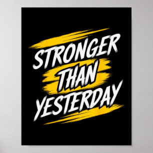 Póster Más Fuerte Que Ayer Motivacional Gym Cita El Traba