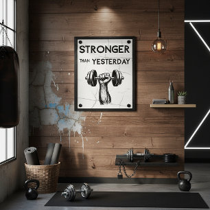 Póster Más Fuerte Que Ayer Vintage Motivacional Gym