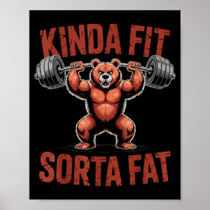 Póster Más o Menos En Forma Algo Gordo Perro de Presa Ing