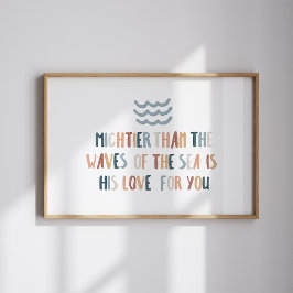 Póster Más poderoso que las olas Poster de niños cristian