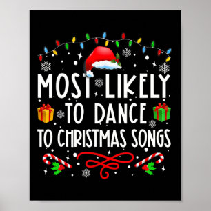 Póster Más Probable Bailar Canciones De Navidad Navidad