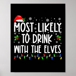 Póster Más Probable De Beber Con Los Elfos Familia De Elf