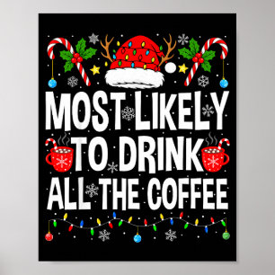 Póster Más Probable De Beber El Café Familia Pareo Ch