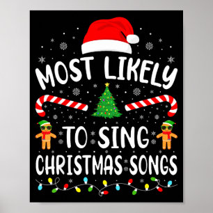 Póster Más Probable De Cantar Las Canciones De Navidad Fa