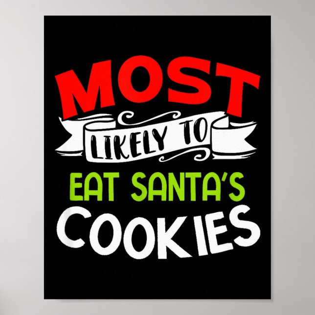 Póster Más Probable De Comer Las Galletas De Santa Divert (Frente)
