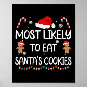 Póster Más Probable De Comer Las Galletas De Santa Navida