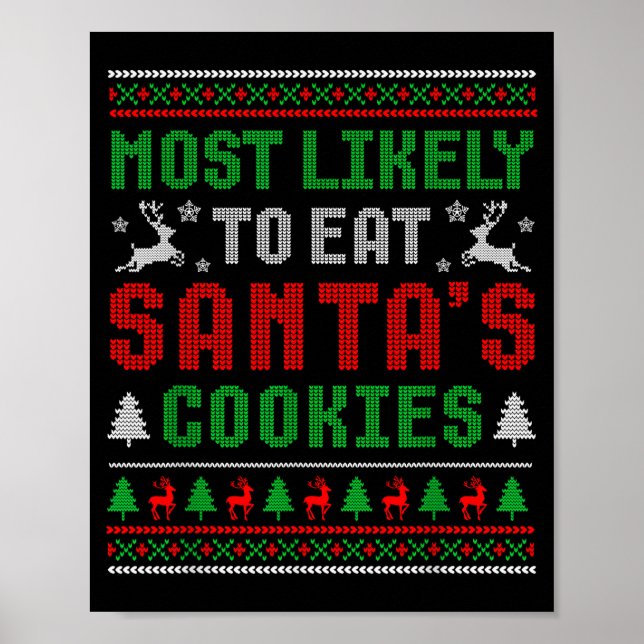 Póster Más Probable De Comer Las Galletas De Santa Navida (Frente)