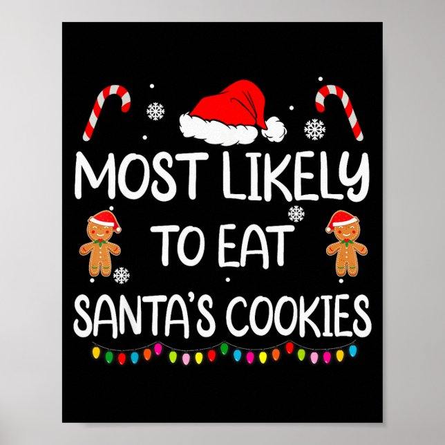 Póster Más Probable De Comer Las Galletas De Santa Navida (Frente)