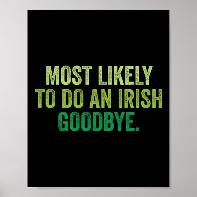 Póster Más Probable De Hacer Un Adiós Irlandés 3  (Frente)