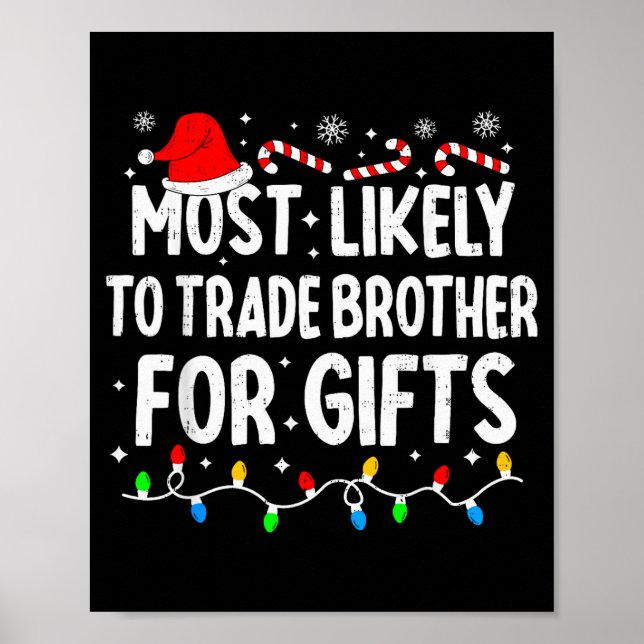 Póster Más Probable De Intercambiar Hermano Por Navidad C (Frente)